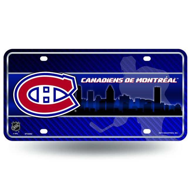 NHL Rico Industries Metal License Plate Tag, Montreal Canadiens , 6 x 11.5-inches