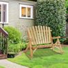 2-Seat Outdoor Rustic Rocking Bench Adirondack Patio, Garden Chair, Burlywood