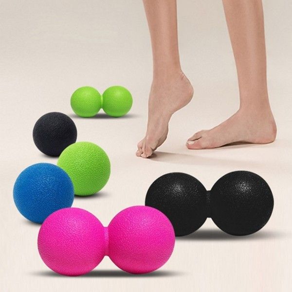 Peanut Massage Ball Ball Self Cross Training La Stretching Ball Groove, Peanut Massage Ball (Pink)