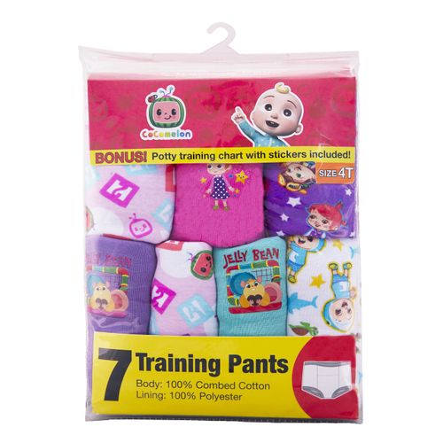 Coco Melon 7-Pack Girls Training Pants Underwear 100% Cotton Fun Potty Training 4T