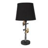 Clayre & Eef Tischlampe Ø 23x45 cm Schwarz Kunststoff Vogel