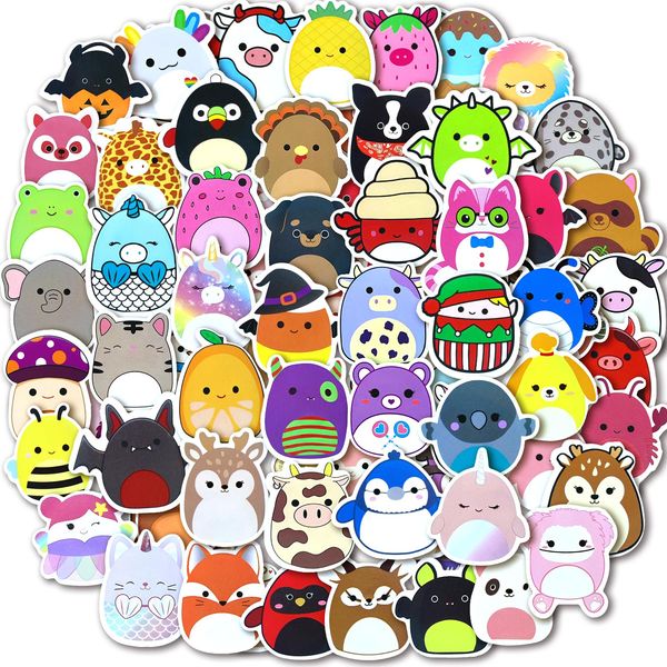 Aufkleber 100 Stück Tiere Sticker Set, Cute Cartoon Tiere Sticker Kinder, Wasserdichte Vinyl Sticker für Laptop Skateboard Scrapbook Trinkflasche MacBook Handy Tagebuch Tassen Moped Fahrrad Koffer etc