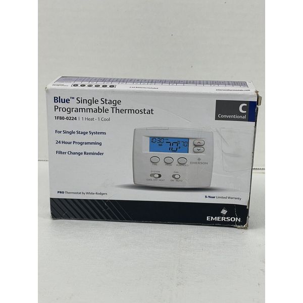 White-Rodgers 1F80-0224 Single-Stage 24-Hour Programmable Thermostat