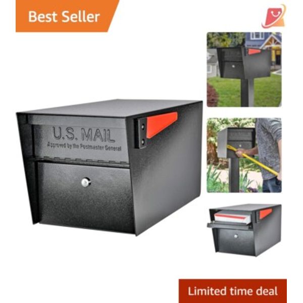 USPS Approved Locking Mailbox - Large Curbside Steel for Vandalism Protection