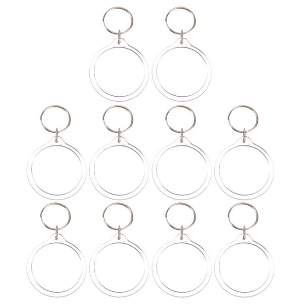 VALICLUD Chic 10pcs Round Blank Insert Photo Picture Frame Split Ring Keychain