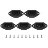sourcing map C20 Panel Mount Plug Adapter AC 250V 16A 3 Pins IEC Inlet Module Plug Power Connector Socket with Screws 5pcs