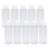 10 x Clear Bottles 3.4 fl oz (100 ml) (Hinge Cap) PET Plastic