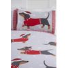 Rapport Home Dachshund Duvet Cover Set, Polycotton, Red, Single