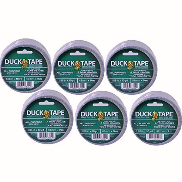 Duck Tape Brand Duct Tape, All Purpose Strength, 1.88 IN x 10 YD, (Pack of 6)