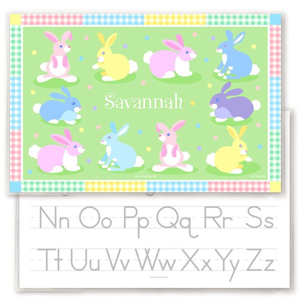 Personalized Easter Bunnies Placemat for Kids, Easter Bun Table Mat, Easter Gift