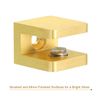 Sourcing Map Brass Glass Clamp, 4Pcs Adjustable Glass Shelf Bracket Support Holder, Gold