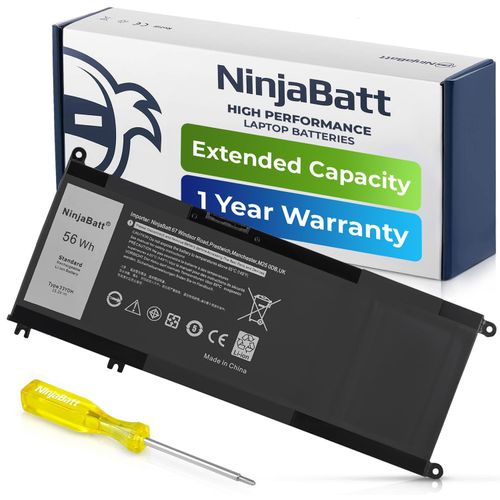 NinjaBatt Battery for Dell 33YDH 17 7000 7779 13 7353 17 7778 15 7778 15 7577 P30E 7786 7773 3779 G5 / 7588 3579 5587 G7 / G3 Latitude 13 3380 14 3490 – High Performance [15.2V/56Wh]