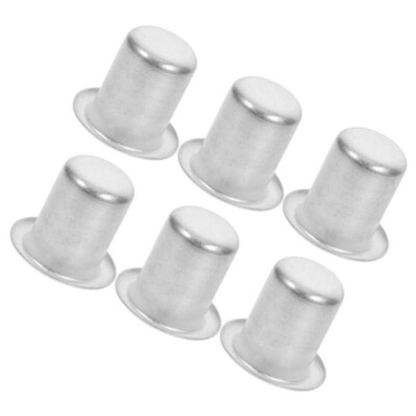 6pcs Silver Metal Candleholder Cups Drip Protectors For Tapered Candlestick