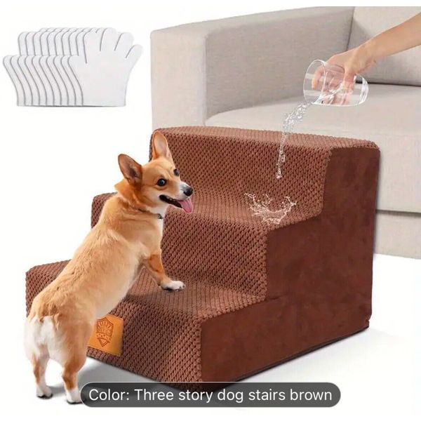 Small Dog Stairs Pet Stairs Pet Steps for Bed With Cute Paw Print Corduroy