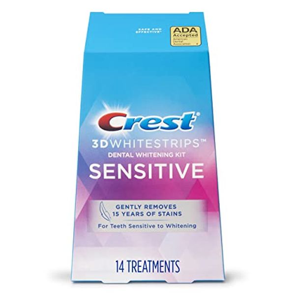 Crest 3D Whitestrips for Sensitive Teeth, Teeth Whitening Strip Kit, 28 Strips (14 Count Pack)