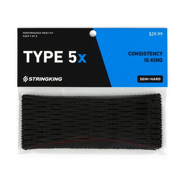 StringKing Type 5X Semi-Hard Lacrosse Mesh Piece (Black)