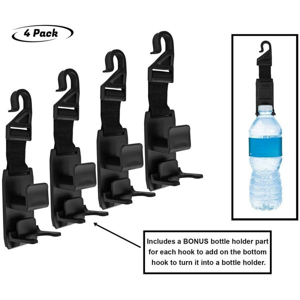 4 Pack Car Seat Headrest Hooks Strong Durable Backseat Hanger Storage