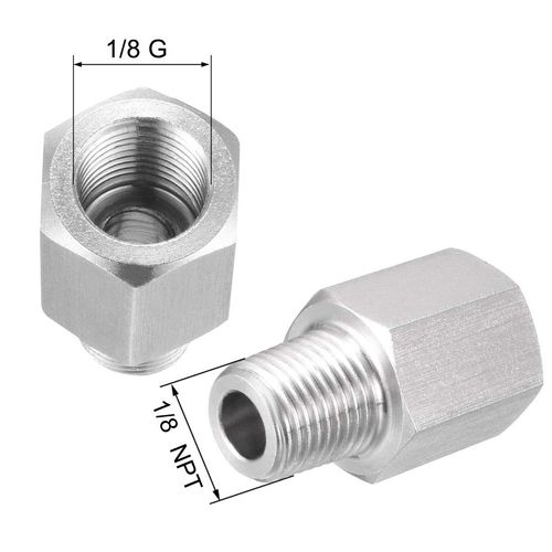 uxcell Pipe Fitting Adapter Reducer 1/8 NPT Male to 1/8 G Female Pipe Fitting Adapter Reducer Pressure Gauge for Water Oil Air
