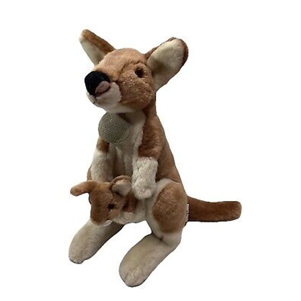 14” Russ Berrie Yomiko Classics Mommy & Joey Kangaroo Plush Soft Stuffed Animal