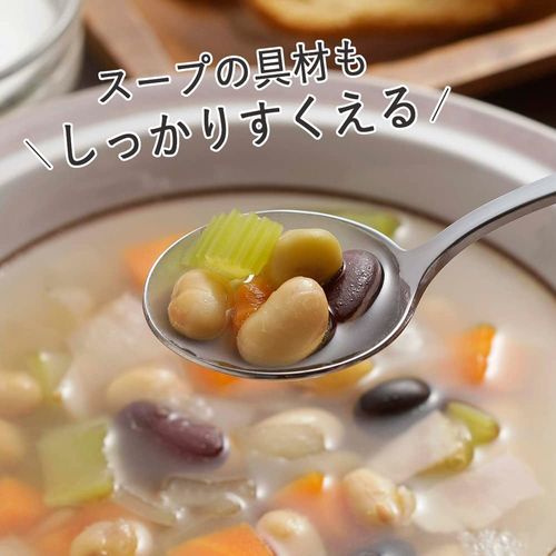 Shimomura Kihan Tsubame Sanjo 40249 Tsubame Soup Spoon, Set of 5, Stainless Steel, Easy Scoop, Made in Japan