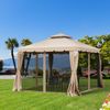 10'x10' Outdoor Garden Gazebo Patio Canopy Sun  Shelter Aluminum 2-Tier Mesh