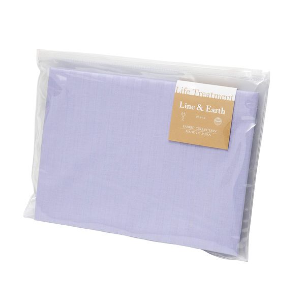 36656140 Line & Earth Pillow Case, Genuine French Bed, 19.7 x 27.6 inches (50 x 70 cm), 100% Cotton, Dobby Weave, Made in Japan, Lavender