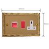 Varilight - 45A Cooker Panel (with 13A Switched Socket) Georgian Brass - XG45PW