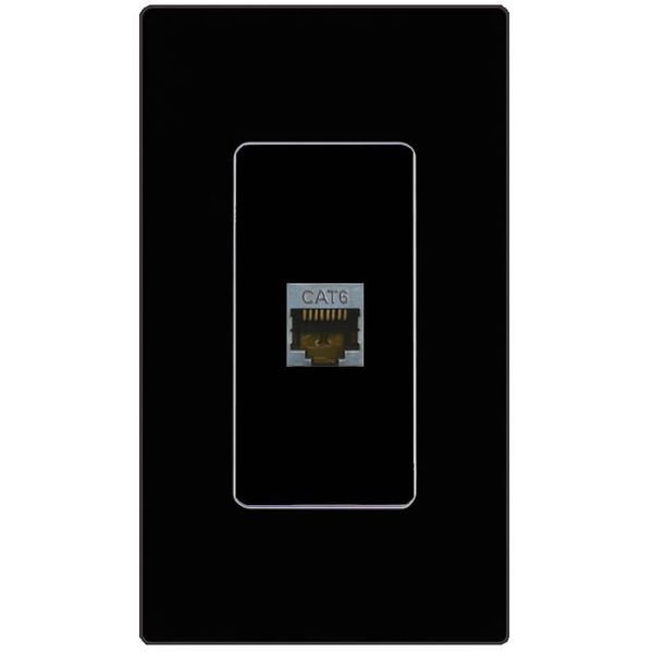 RiteAV CAT6-SHIELDED Wall Plate Screwless Frame [Black]