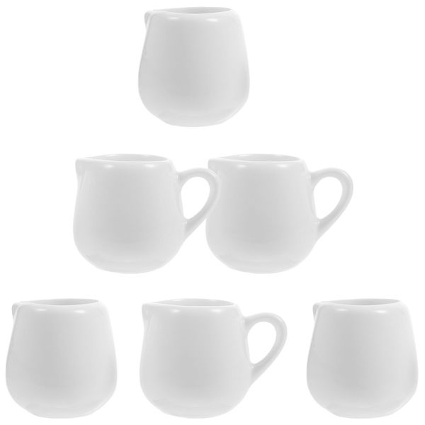 YARNOW 6Pcs Mini Milk Pitcher Jug Ceramic Creamer Porcelain Coffee Milk Creamer Pitcher Small Serving Pitcher Sauce Pitcher Jug for Kitchen