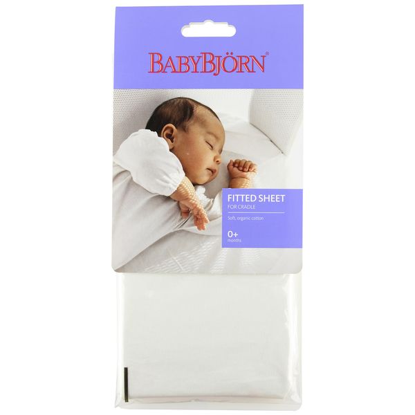 BABYBJORN Fitted Sheet for Cradle - Organic White