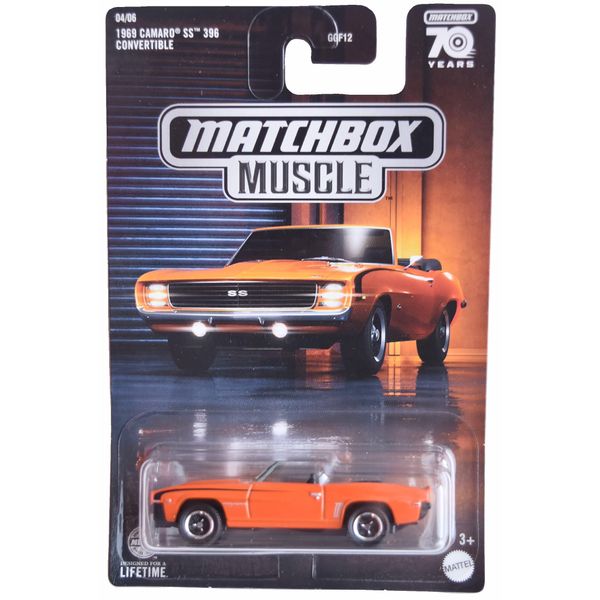 Matchbox 1969 Camaro SS 396 Convertible, Orange 4/6