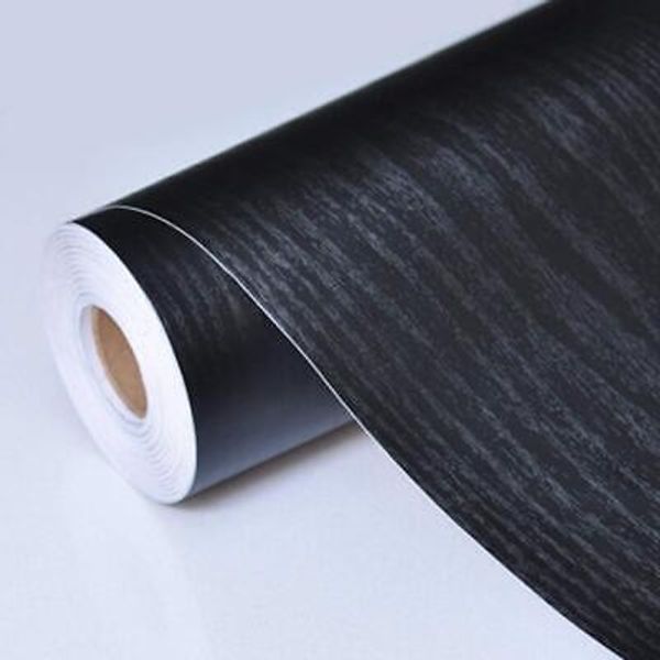 Black Wood Contact Paper 17.8 X 78.7 Peel Stick Self Adhesive Shelf Liner