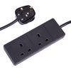 PRO ELEC 2 gang 5m black extension lead
