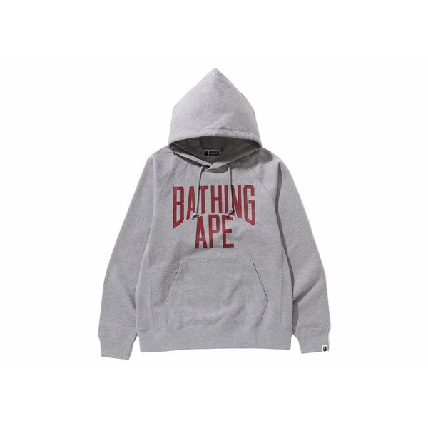 BAPE NYC Logo Pullover Hoodie Grey - L