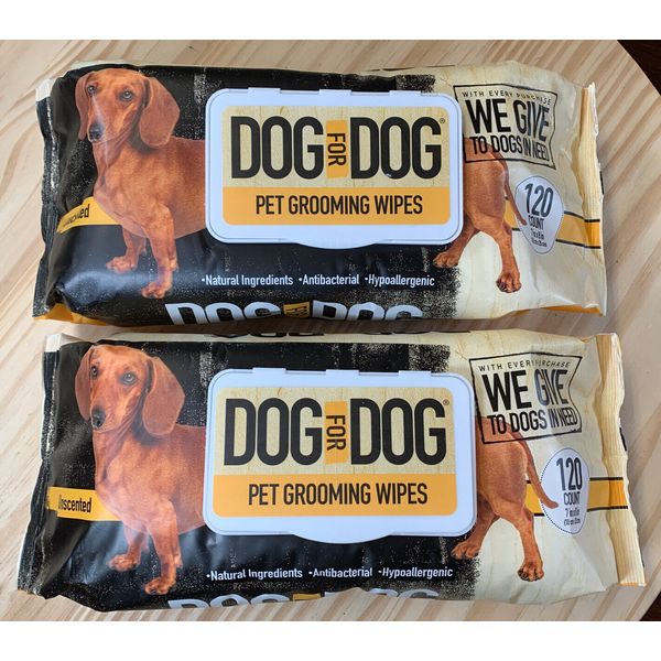 Pet Wipes 2 Packs 120 Ct Aloe Vera Vitamin E Lanolin Dogs For Dogs Grooming