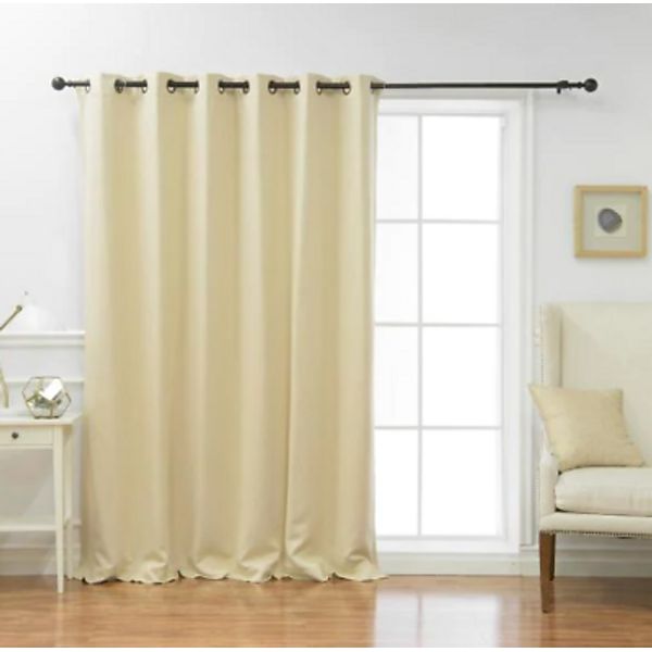 Best Home Fashion Beige Grommet Blackout Tan Curtain Panel 80" W x 108" L