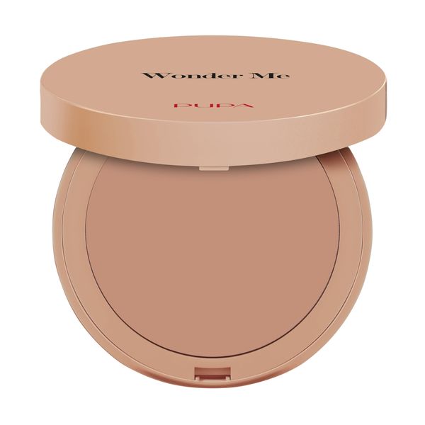 Pupa Milano Wonder Me Bronzer - Matte Bronzer Powder Reduces Pores and Imperfections - Sweat Resistant - Talc Free - 001 Light Neutral - 0.264 oz