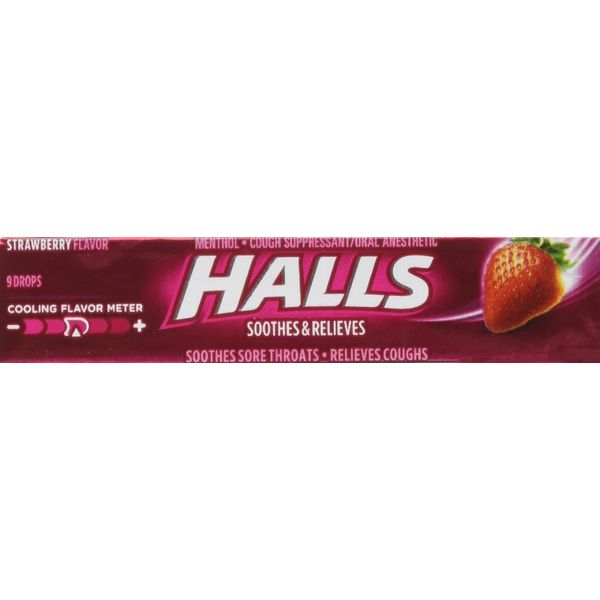 HALLS Cough Drops, (Strawberry, 9 Drops, 20-Pack)