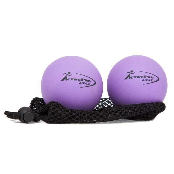 ActiveProZone Therapy Massage Ball - Instant Muscle Pain Relief. Proven Effective for Myofascial Release, Deep Tissue Pressure, Yoga & Trigger Point Treatments. Set - 2 Lacrosse Balls W/Mesh Bag