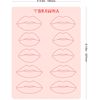 BRAWNA [ 2023 Upgrated Version ] 5 Pck Lip Blush Practice Skin for PMU machine - Double Sided - Microblading Supplies - PMU kit - PMU Practice Skin to Practice Lip Tattoo