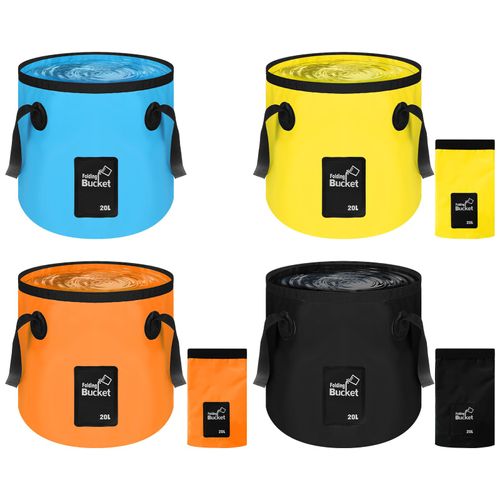 4 Pcs 20L Collapsible Bucket with Handle 5 Gallon Portable Collapsible Folding Bucket Foldable Water Container for Camping Hiking Fishing Car Washing