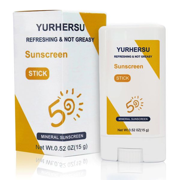 Shefave Mineral Sunscreen Stick, Blumenduft Sonnencreme Stick Gesicht 50, Feuchtigkeitsspendend Sun Stick, Nicht Fettend Sonnenschutz Gesicht Spf50, Praktisch Sunscreen Korean