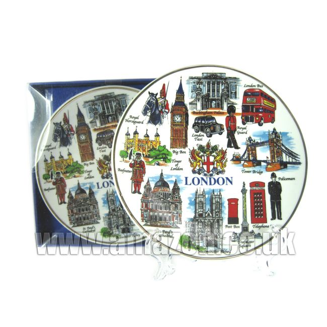 Decorative Plates Fine Porcelain with London Popular Scenes and Icons - London Collectable Souvenir