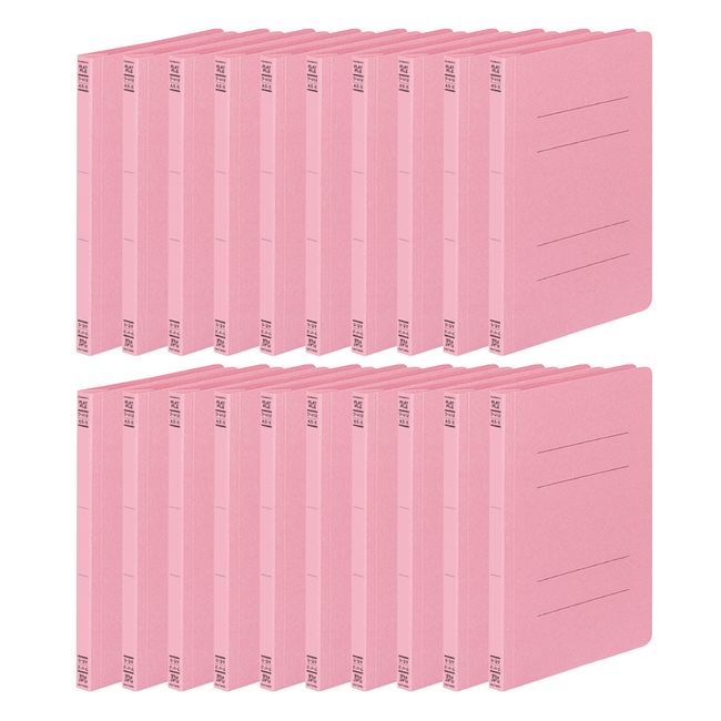 Kokuyo F-V12PX20 File, Flat File, Cover Cover, Resin Jig, 2 Holes, A5, Vertical, Pink, Set of 20