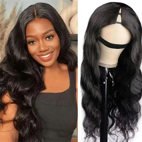 V Part Wig Human Hair Body Wave Real Hair Wig 180% Density Real Hair Wig for Women Upgrade U Part Wig Brazilian Human Hair Wig No Lace Wear And Go Glueless Wig Women's Real Hair 16 Inches