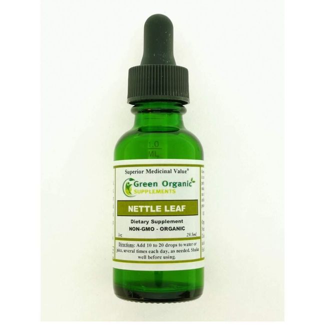 Green Organic Supplement Nettle Leaf, Liquid Extract 1 OZ Made from Fresh Leaves