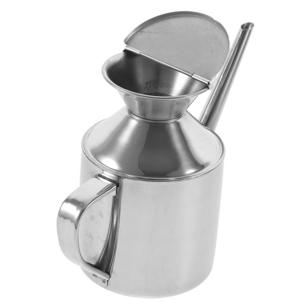 Mikinona Stainless Steel Oil Pot Kitchen Oil Container Kitchen Oil Bottle Vinegar Container Soy Sauce Can Stainless Steel Oil Dispenser Cooking Oil Dispenser Soy Sauce Kettle Oil Holder