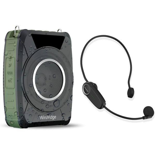 W WINBRIDGE M801 Loudspeaker, 20 W, Portable Loudspeaker, IPX6 Waterproof, Recording, USB/AUX Input, TF Card, Mute, Sos Alarm Function, Music Playback, Small Speaker, PA System, Handsfree, Events,