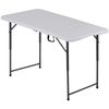 Folding Table 4' Portable Table Foldable Legs & Adjustable Height Utility Table