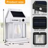LED Solar Light Outdoor Dusk to Dawn PIR Motion Sensor Wall Sconce Security Lamp